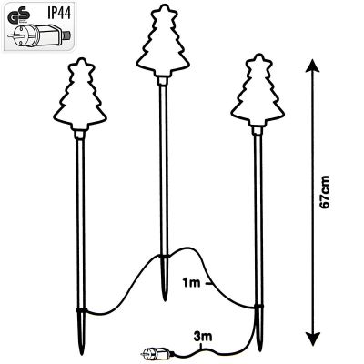 4. DECORATIVE LAMPS OUTDOOR PATH STICK 3 PCS CHRISTMAS TREE MIRROR