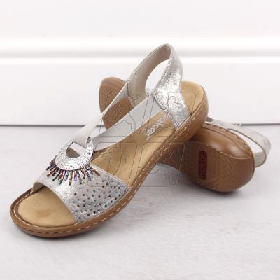 6. Comfortable Rieker W RKR673 metallic sandals