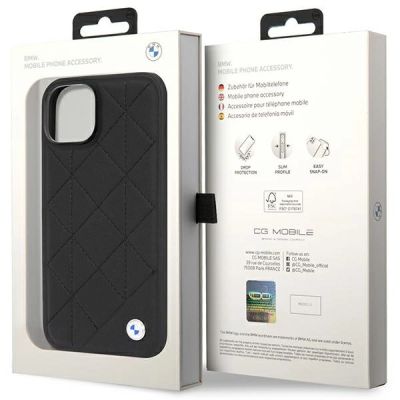 8. Case BMW BMHCP14S22RQDK iPhone 14 6.1" black/black Leather Quilted