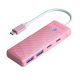 Orico PAPW2AC-C3-C3 USB Hub 4-port 2x USB-A 3.0 1x USB-C 3.0 with USB-C PD 100W charging 0.15m - pink