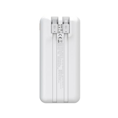 4. Wozinsky WFC-15W 20000mAh 22.5W PD20W Powerbank with Built-in Lightning and USB-C Cables - White