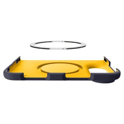 5. Spigen Nano Pop MagSafe iPhone Duo Case - Navy Blue and Yellow