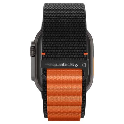 5. Spigen WBF1 Strap for Apple Watch 44 / 45 / 46 / 49 mm - Black and Orange