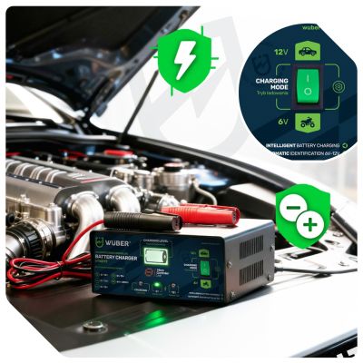 7. Microprocessor-Controlled Battery Charger 6–12V 15A + Battery Charger W14017 WUBER