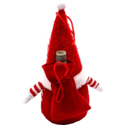 6. DECORATIVE SANTA CLAUS WITH GIFT BAG 25CM RED