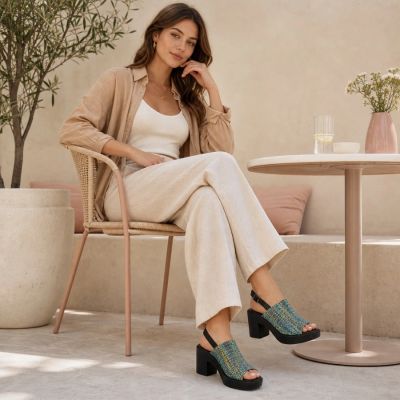26. Women’s Block-Heel Woven Sandals M.Daszyński MR23126-7