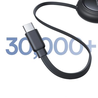 12. Baseus Free2Pull Mini 100W 3in1 USB-C Retractable Cable - 2xUSB-C 1.2m - Black