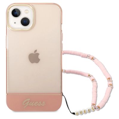 2. Guess GUHCP14MHGCOHP iPhone 14 Plus 6.7" pink/pink hardcase Translucent Pearl Strap