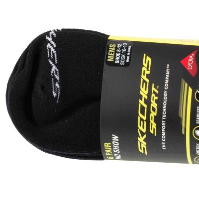 3. Skechers 6pk Men Mn Cotton Nshw Socks S117809-BLK Black 41-46