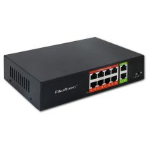 Qoltec SWITCH Fast Ethernet PoE Network Switch | 8x RJ45 | 2x RJ45 Uplink | 120W | 10/100 Mb/s