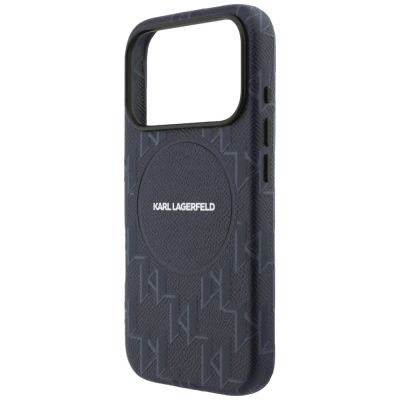 6. Karl Lagerfeld Monogram Logo MagSafe Case for iPhone 17 Pro - Blue