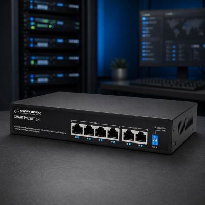 8. ESPERANZA 6-Port PoE Switch 10/100M 60W SPINNER ENS105