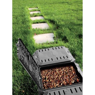 2. GARDEN COMPOST BIN EKOBAT SEGMENTED MODULE COMPOGREEN BLACK 800L