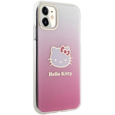 4. Hello Kitty IML Gradient Electrop Kitty Head Case for iPhone 11 / Xr - Pink
