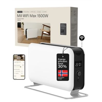 Mill | Portable Heater | CO1500MAXWIFI3 | Convection Heater | 1500W | Suitable for rooms up to 14-18 m2 | White | IPX4