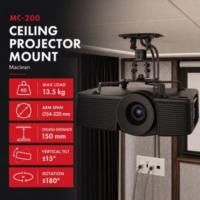 5. MACLEAN PROJECTOR CEILING MOUNT, 54~320MM, UP TO 13.5 KG, 360-DEGREE ROTATION MC-200 B