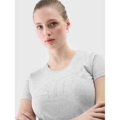 5. Women's slim T-shirt with logo 4F 4FWSS24TTSHF1163-27M
