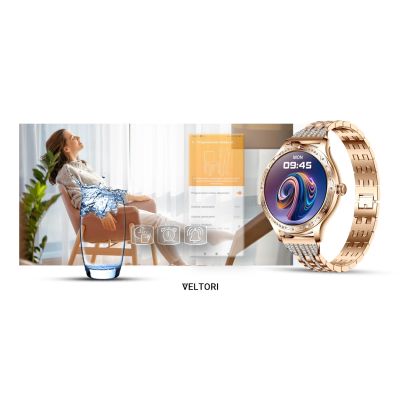 19. VELTORI VT350-1 Women's Smartwatch Rose Gold Bracelet