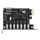 3. 7-Port USB 3.0 PCI-E Expansion Card for Desktop Chassis