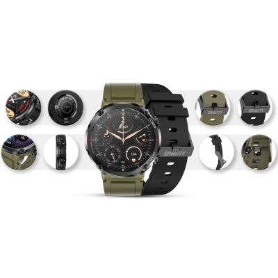 12. Gravity GT21-7 Smartwatch + Black Silicone Strap