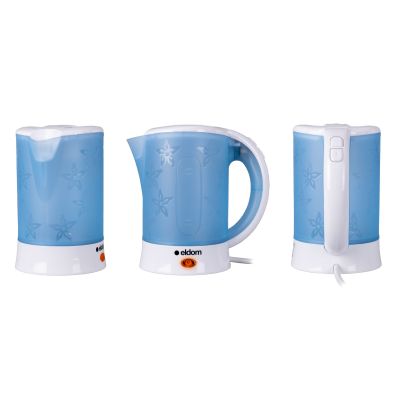 3. ELDOM C190 LINO 0.6 L 550W BLUE TOURIST KETTLE + TWO CUPS, TWO SPOONS