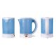 3. ELDOM C190 LINO 0.6 L 550W BLUE TOURIST KETTLE + TWO CUPS, TWO SPOONS