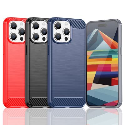 6. Flexible carbon pattern case for iPhone 15 Pro Carbon Case - blue