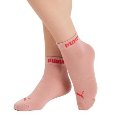2. Puma Women's 3-Pack Ankle Socks Cotton Pink/Red/White