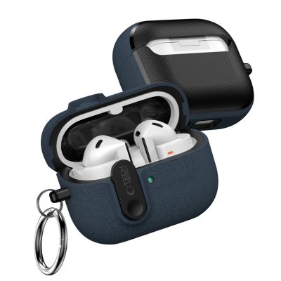 3. Tech-Protect Slim Hook Case for Samsung Galaxy Buds 3 / 3 FE / 3 Pro - Navy Blue