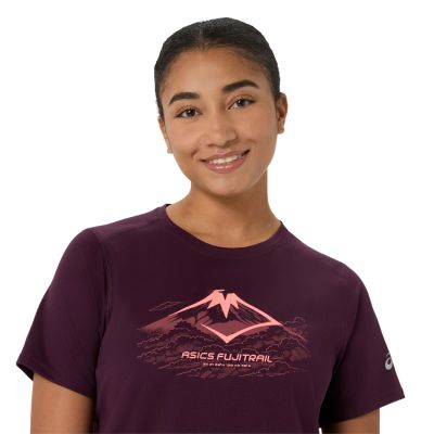 4. ASICS Fujitrail Logo SS Top 2012D432-501 Burgundy L