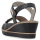 9. Women's gold leather wedge sandals Remonte R6266-90