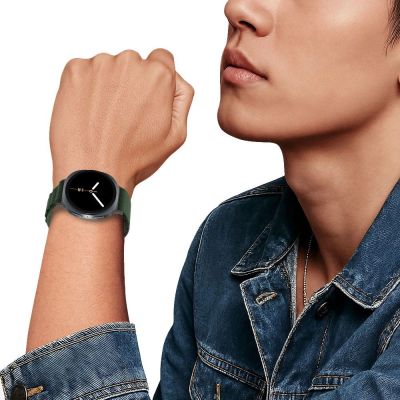 4. Tech-Protect Nylon Stripe Strap for Samsung Galaxy Watch 40/44/46 mm - Green