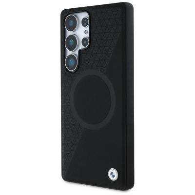 2. BMW Leather Half Textured MagSafe Case for Samsung Galaxy S25 Ultra - Black