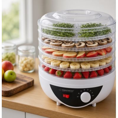 15. Esperanza Chanterelle EKD002 mushroom, vegetable and fruit dehydrator (250W; white)