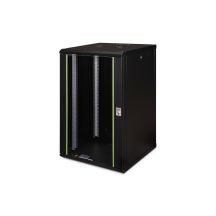 Digitus Unique 19" 20U rackmount network cabinet 600x600, glass door, black, undivided, assembled, 100kg