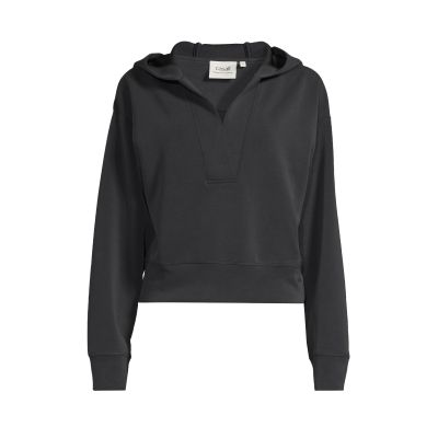 CASALL Peachy V-Neck Hoodie Black