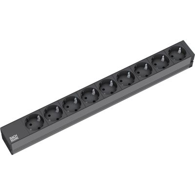 2. Bachmann 9x Schuko, 2m splitter 9 x network socket Black