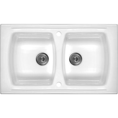 Ceramic sink, 2-bowl, ZCL_620N 5908212037836