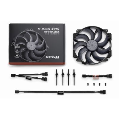 15. NOCTUA 140mm NF-A14x25r G2 PWM fan chromax black