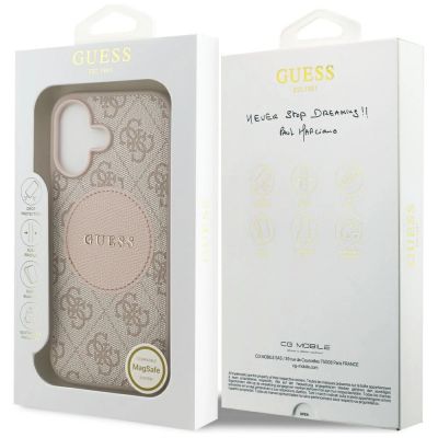 8. Guess 4G Circle Classic Logo MagSafe Case for iPhone 17 - Pink