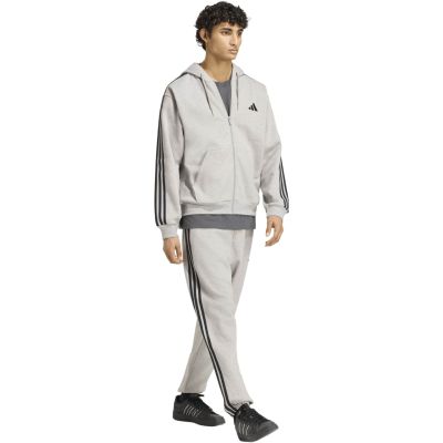 6. Men's adidas Essentials 3-Stripes Fleece Tapered Cuffed Pants Gray KY4127