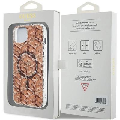 8. Guess IML GCube MagSafe case for iPhone 15 / 14 / 13 - brown