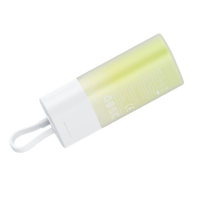 6. Baseus Popsicle 5200mAh 20W Powerbank with Built-in Lightning Cable (+ White Baseus Simple USB-C - USB-C 60W/20V/3A/30cm Cable) - White-Green