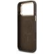 7. Guess 4G PU Triangle Logo & Stand Camera Magsafe Case for iPhone 17 Pro Max - Brown