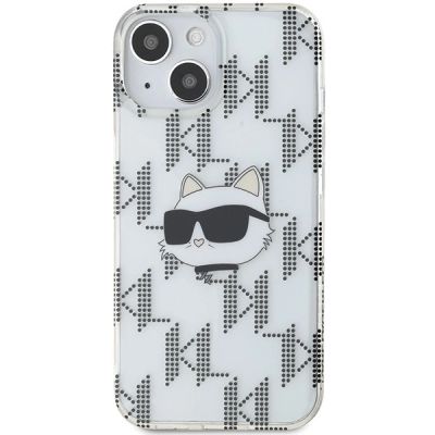 3. Karl Lagerfeld IML Choupette Head & Monogram case for iPhone 15 / 14 / 13 - transparent
