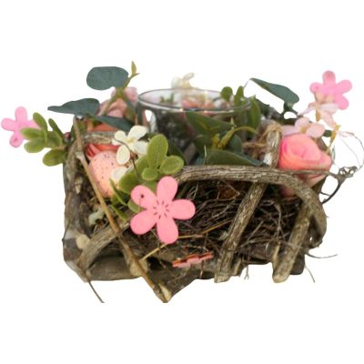 12. DECORATIVE PINK CANDLE HOLDER 16CM FOR TEA LIGHT