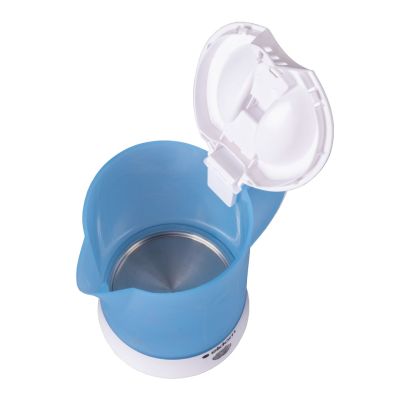 6. ELDOM C190 LINO 0.6 L 550W BLUE TOURIST KETTLE + TWO CUPS, TWO SPOONS