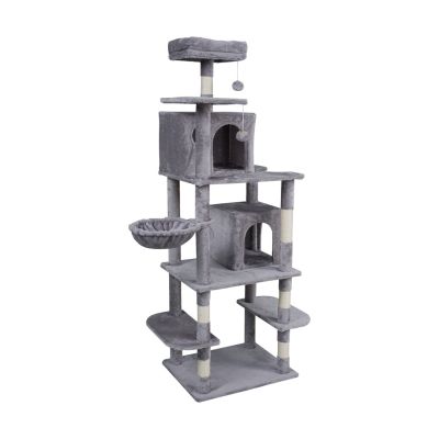 Cat scratching post 60x49x173 cm, gray, REBEL ANIMALS