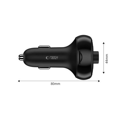 3. Tech-Protect CC06 3-port PD72W car charger with transmitter - black
