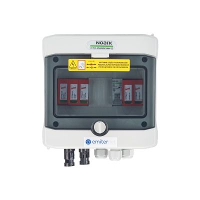 DCAC hermetic IP65 EMITER connection box with Dehn 1000V DC surge arrester type 2, 1 x PV string, 1 x MPPT // Dehn AC limiter type 2, 16A 1-F